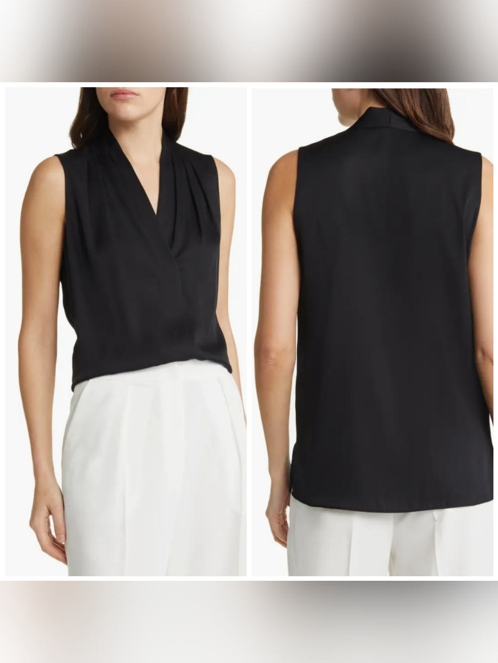 Kobi Halperin Mila' Sleeveless Stretch Silk Blouse, Small, Black